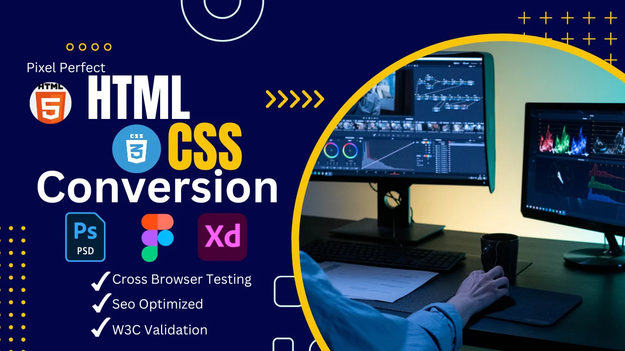 I will convert your design to pixel-perfect HTML/CSS - Image 1
